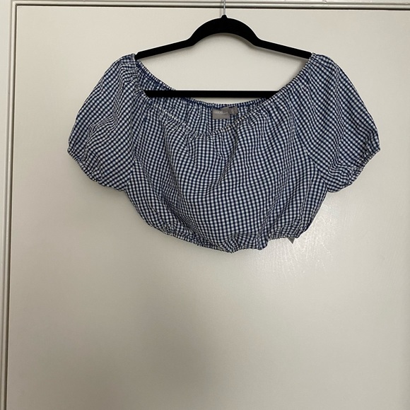 ASOS Tops - 🔴Blue gingham print crop top from ASOS